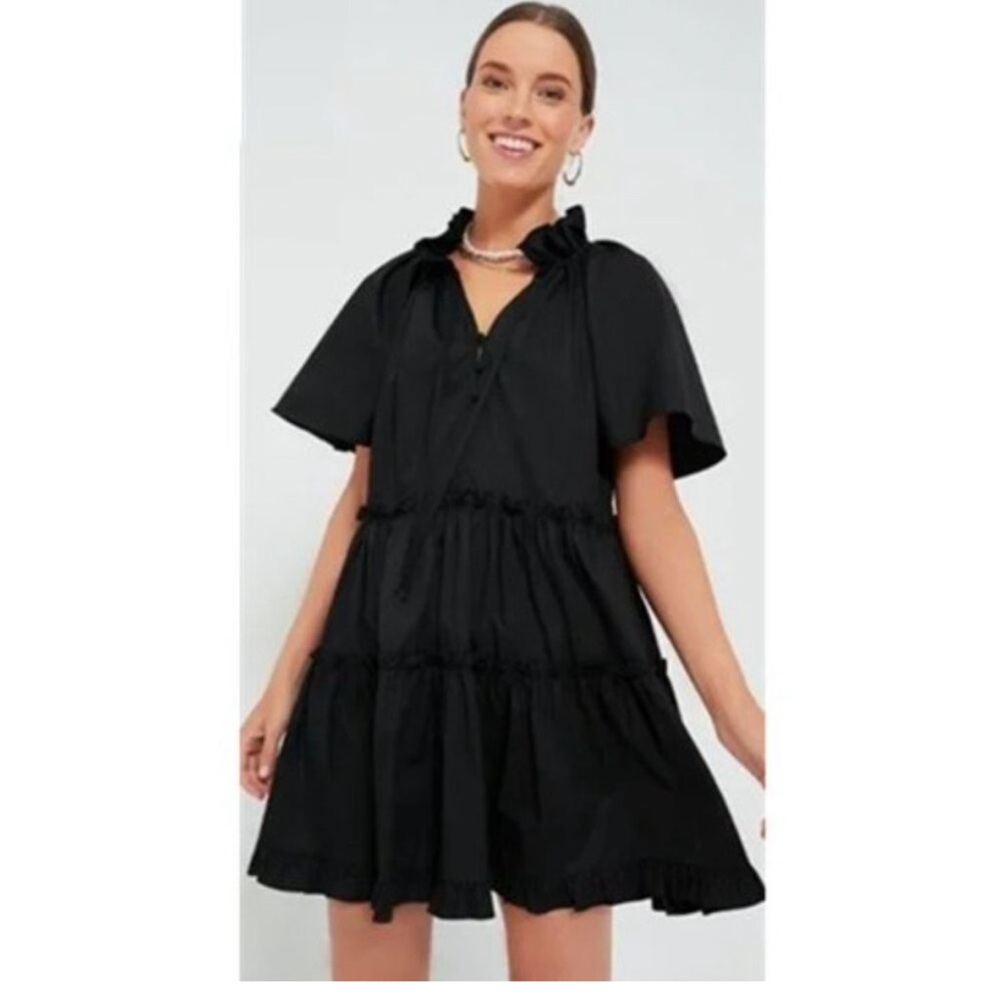 Tuckernuck Black Tiered Mini Dress